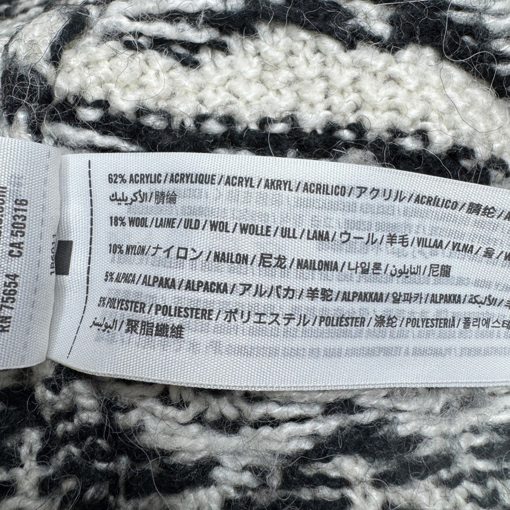 ABERCROMBIE & FITCH Open Front Long Cardigan‎ SM Hood Ikat Pattern Wool Alpaca - Picture 9 of 11